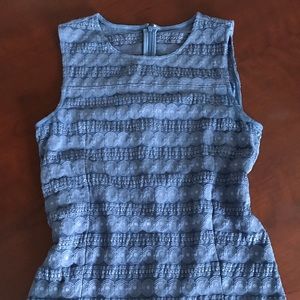 Ann Taylor Slate Blue Stretchy Lace Shell Top Medium Petite